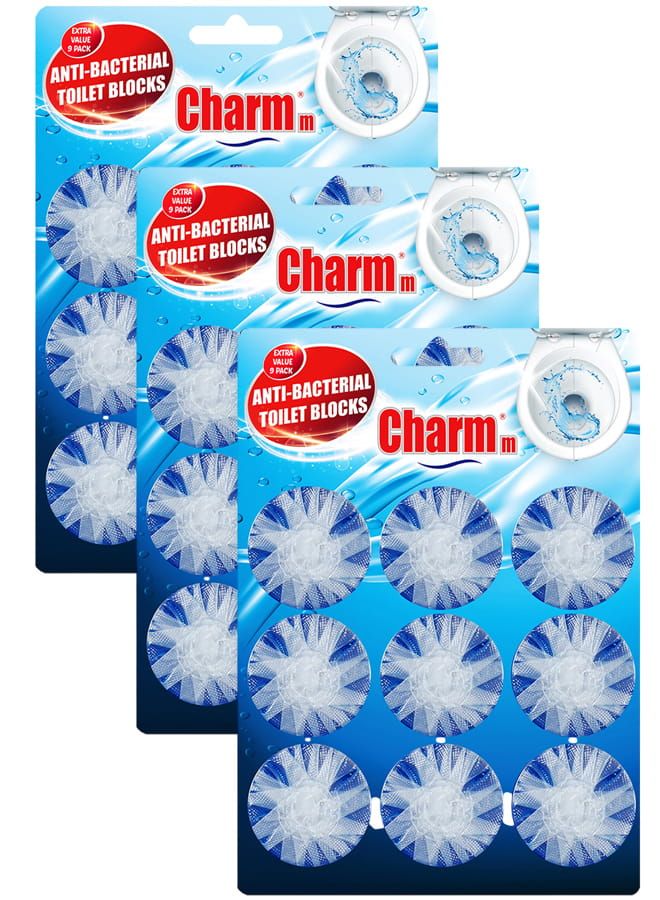 Toilet Block, Blue, 3x9 Count